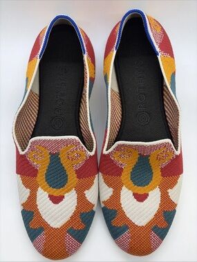 Rothy's Women's size 10.5 almond Moroccan print Multicolor Knit Slip-On Flats